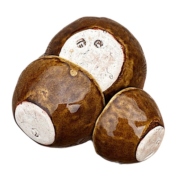 Handmade Stoneware Pottery Dip Bowl (set of 3) Glazed Marked - Picture 5 of 8